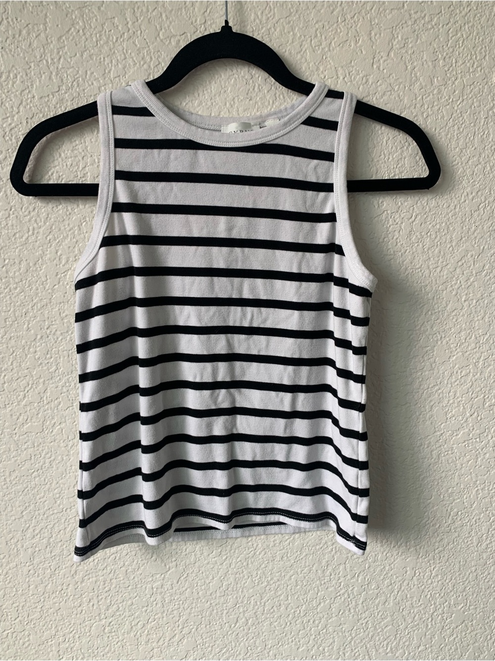Cyrus Black and White Striped Sleeveless Tank